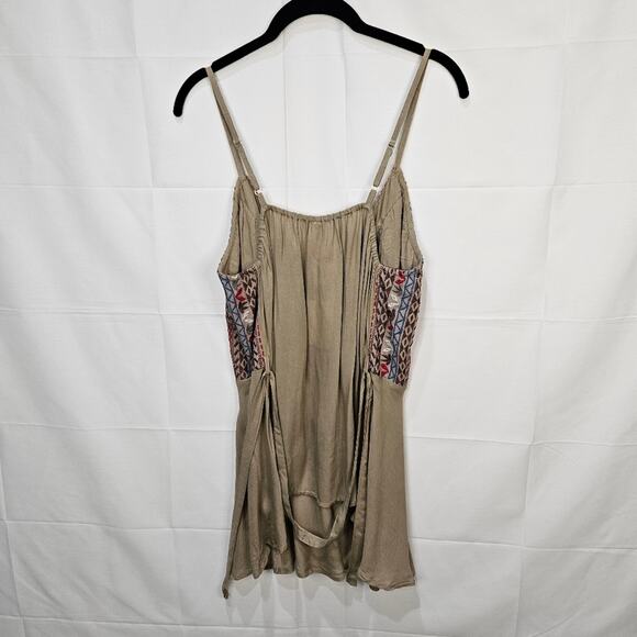 Raga [Sample] Blouse Tank Top Open Front Flowy Beige Size Small - Picture 3 of 8